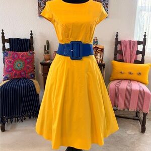 Bright Yellow Fit & Flare Dress | Feminine & Sunny Statement Piece💛